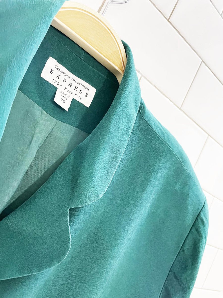 vintage 80s express 100% silk short blazer | compagnie internationale - good market thrift store