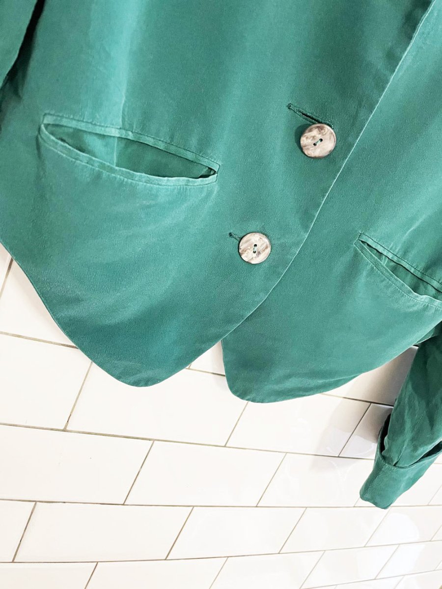 vintage 80s express 100% silk short blazer | compagnie internationale - good market thrift store