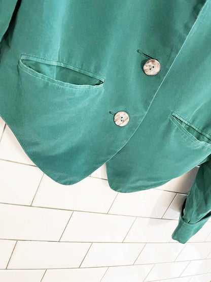 vintage 80s express 100% silk short blazer | compagnie internationale - good market thrift store