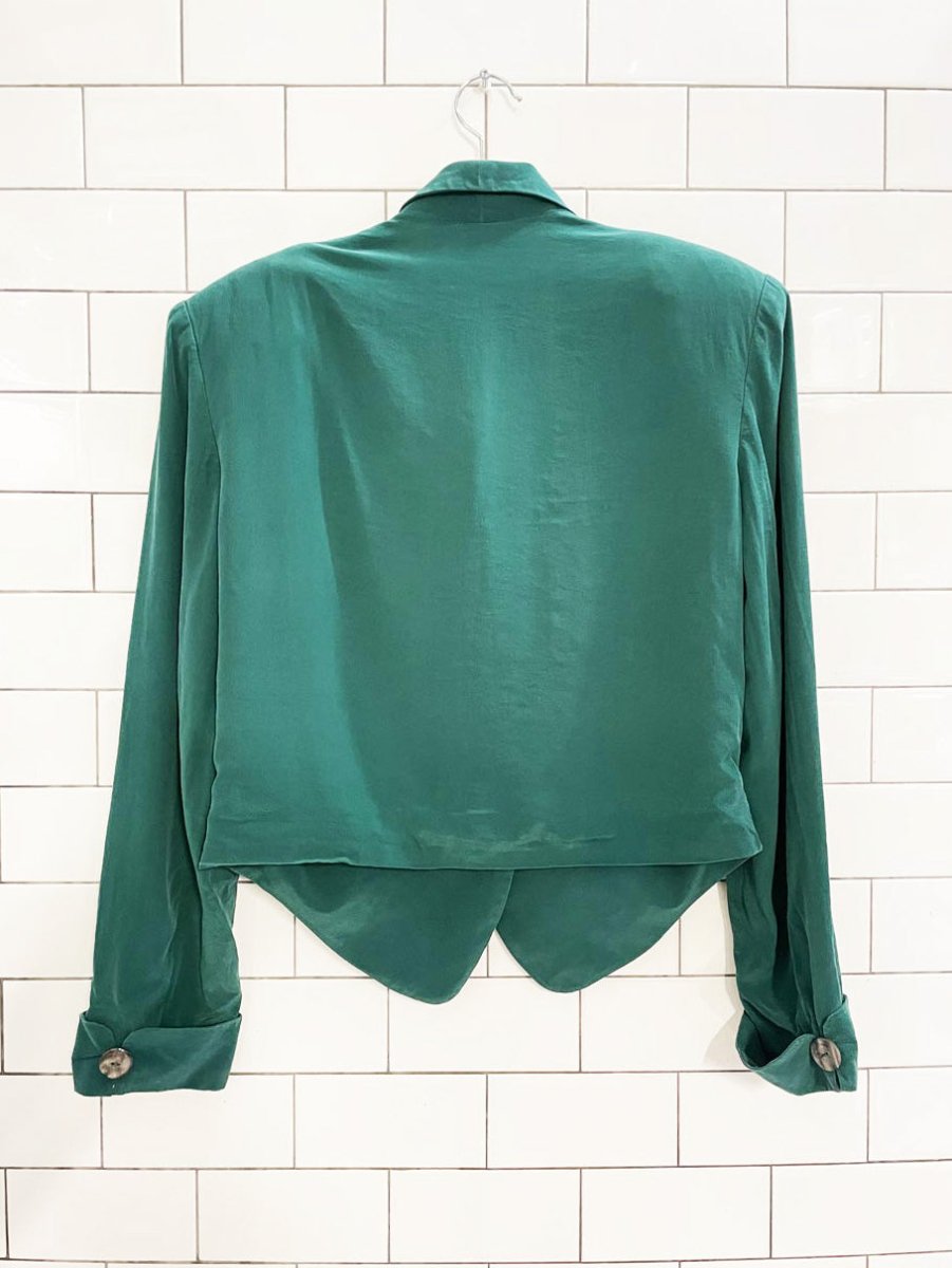 vintage 80s express 100% silk short blazer | compagnie internationale - good market thrift store