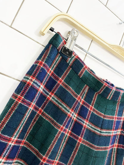 vintage 80s pendleton wool tartan wide leg flat front trousers - good market thrift store