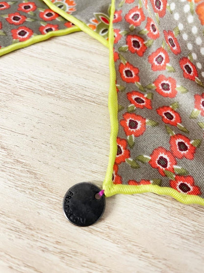 fraas silk hand - rolled edge floral paisley patchwork scarf - good market thrift store