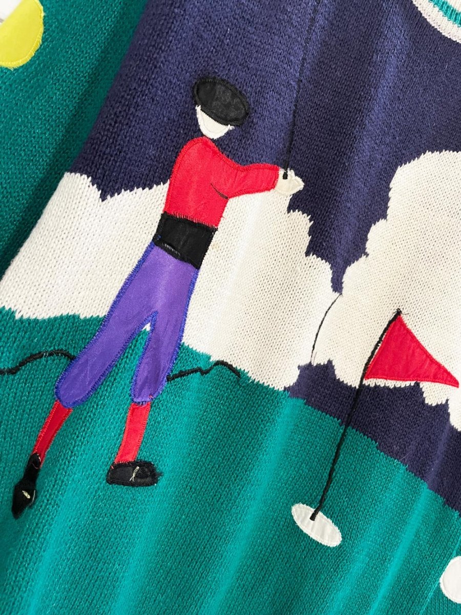 vintaeg 80s via LA ramie - cotton golf novelty sweater - good market thrift store