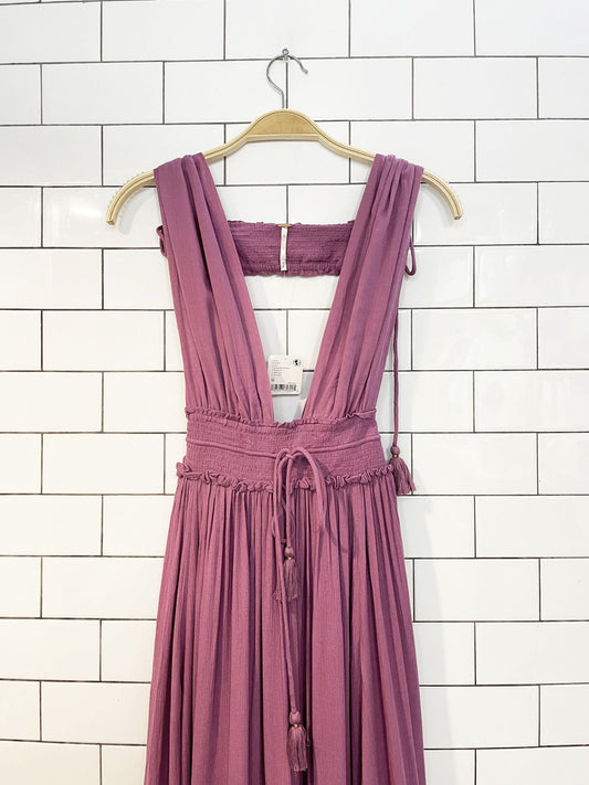 nwt free people santa maria tiered ruffle maxi dress