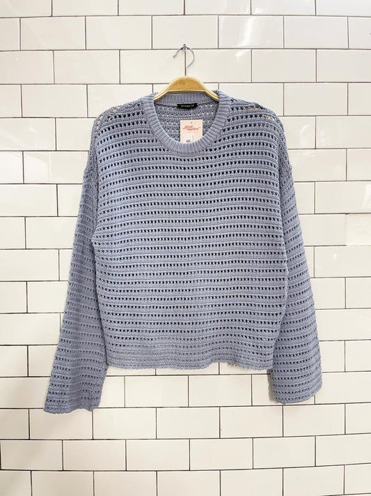 dynamite open crochet knit spring sweater - good market thrift store