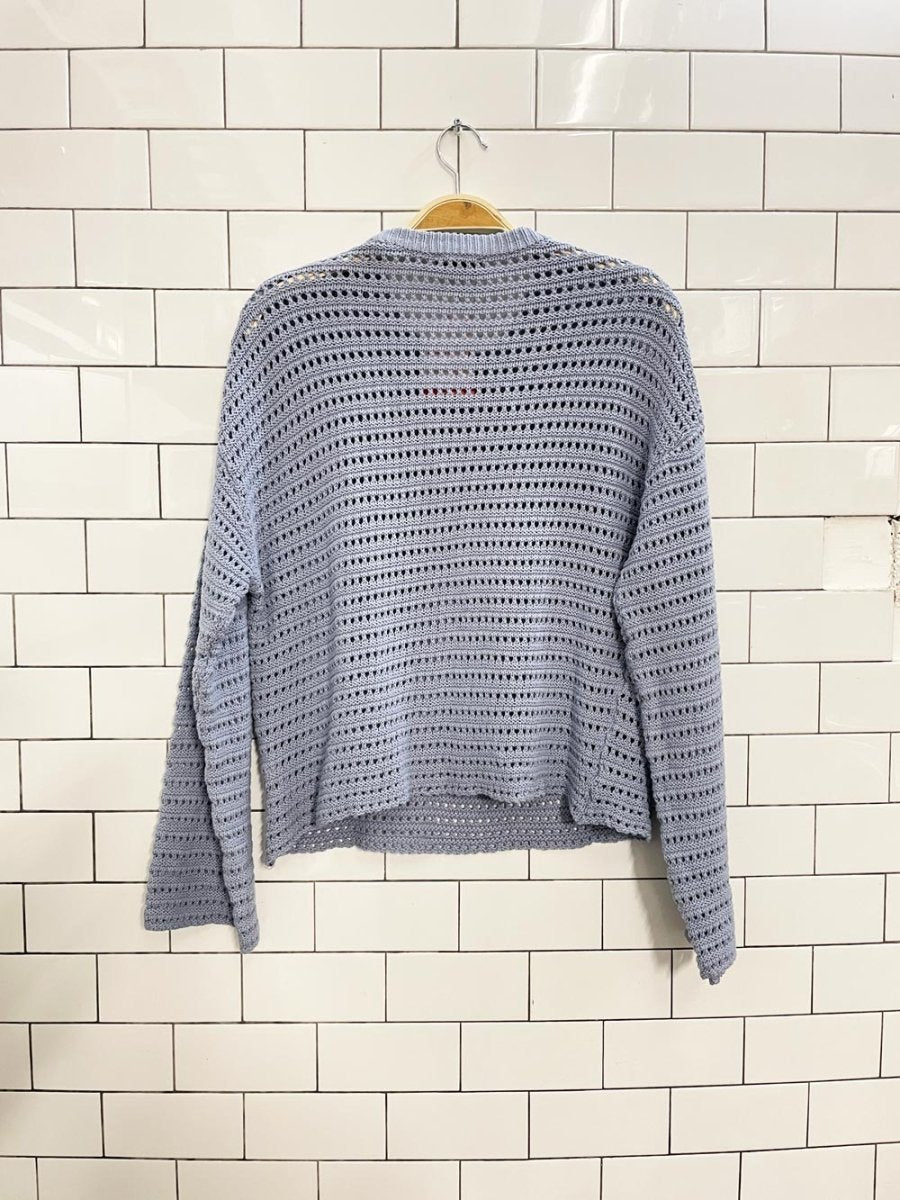 dynamite open crochet knit spring sweater - good market thrift store