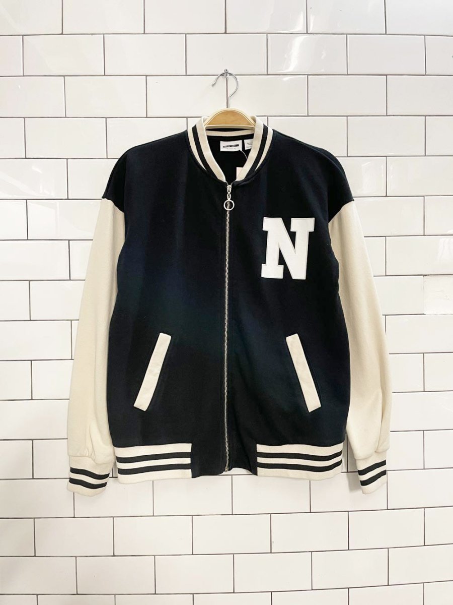 noisy may delva varsity letterman bomber jacket - good market thrift store