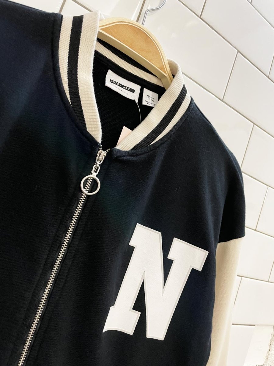 noisy may delva varsity letterman bomber jacket - good market thrift store