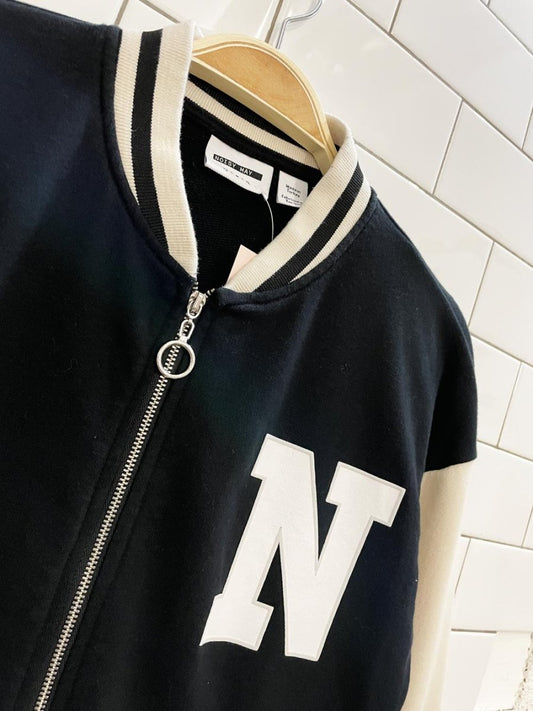noisy may delva varsity letterman bomber jacket - good market thrift store