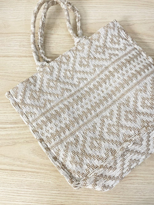 h&m woven beach tote bag | lined - good market thrift store