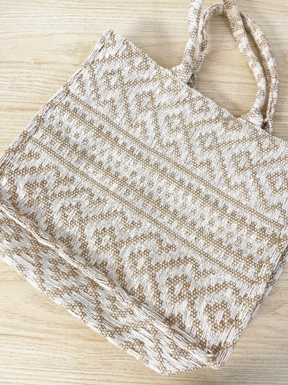 h&m woven beach tote bag | lined - good market thrift store