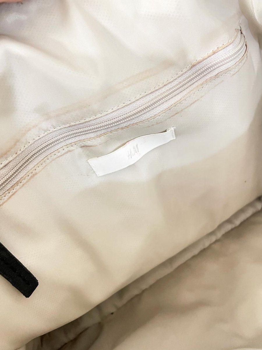 h&m woven beach tote bag | lined - good market thrift store