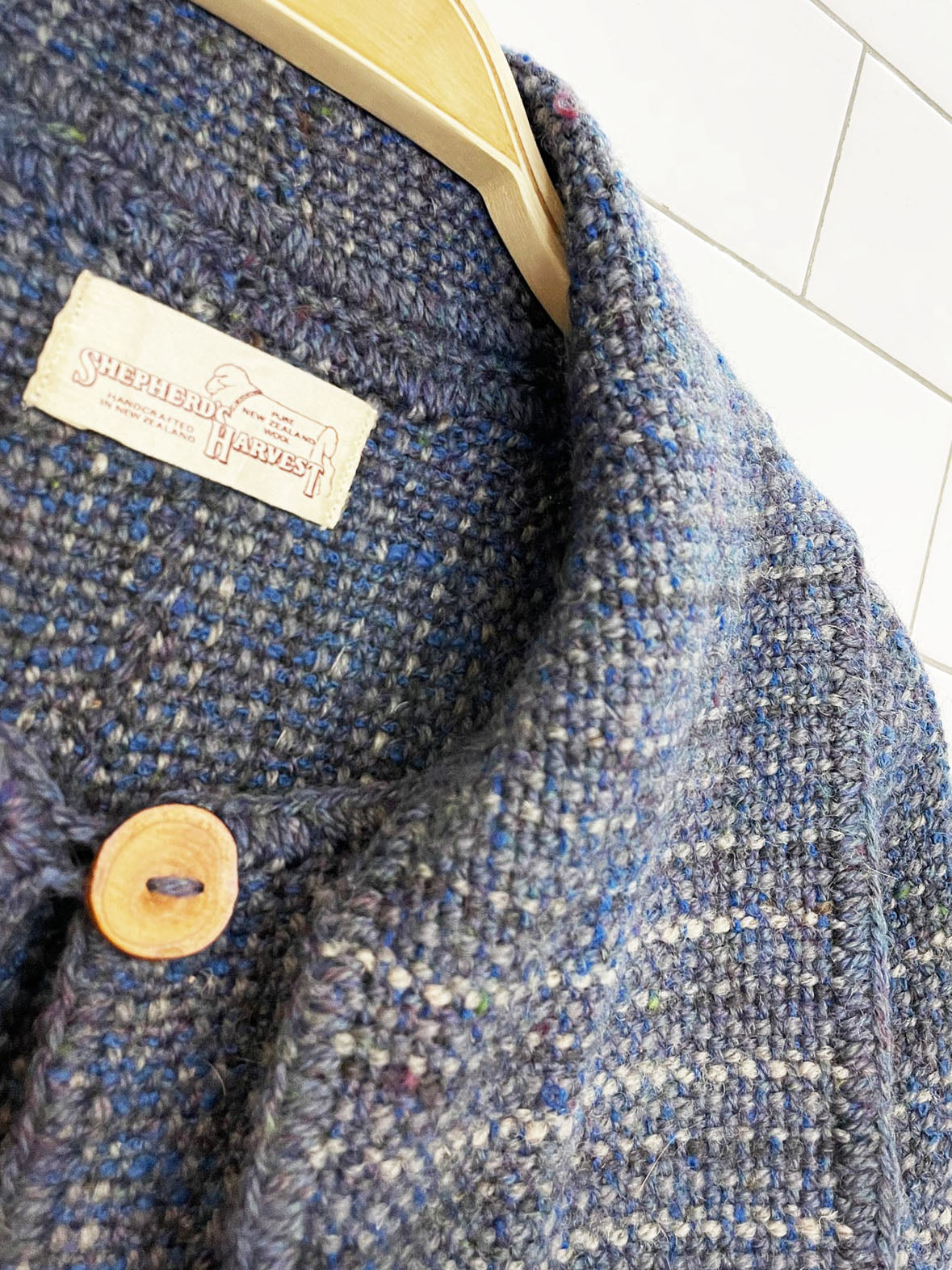 shepherd harvest hand-crafted 100% wool woven sweater jacket with scarf