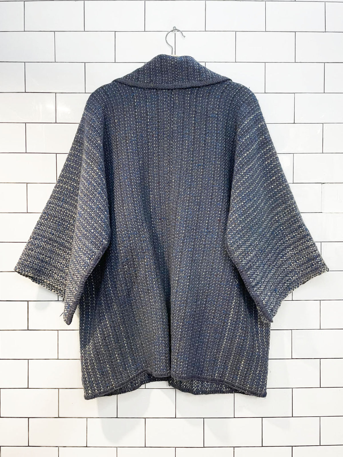 shepherd harvest hand-crafted 100% wool woven sweater jacket with scarf