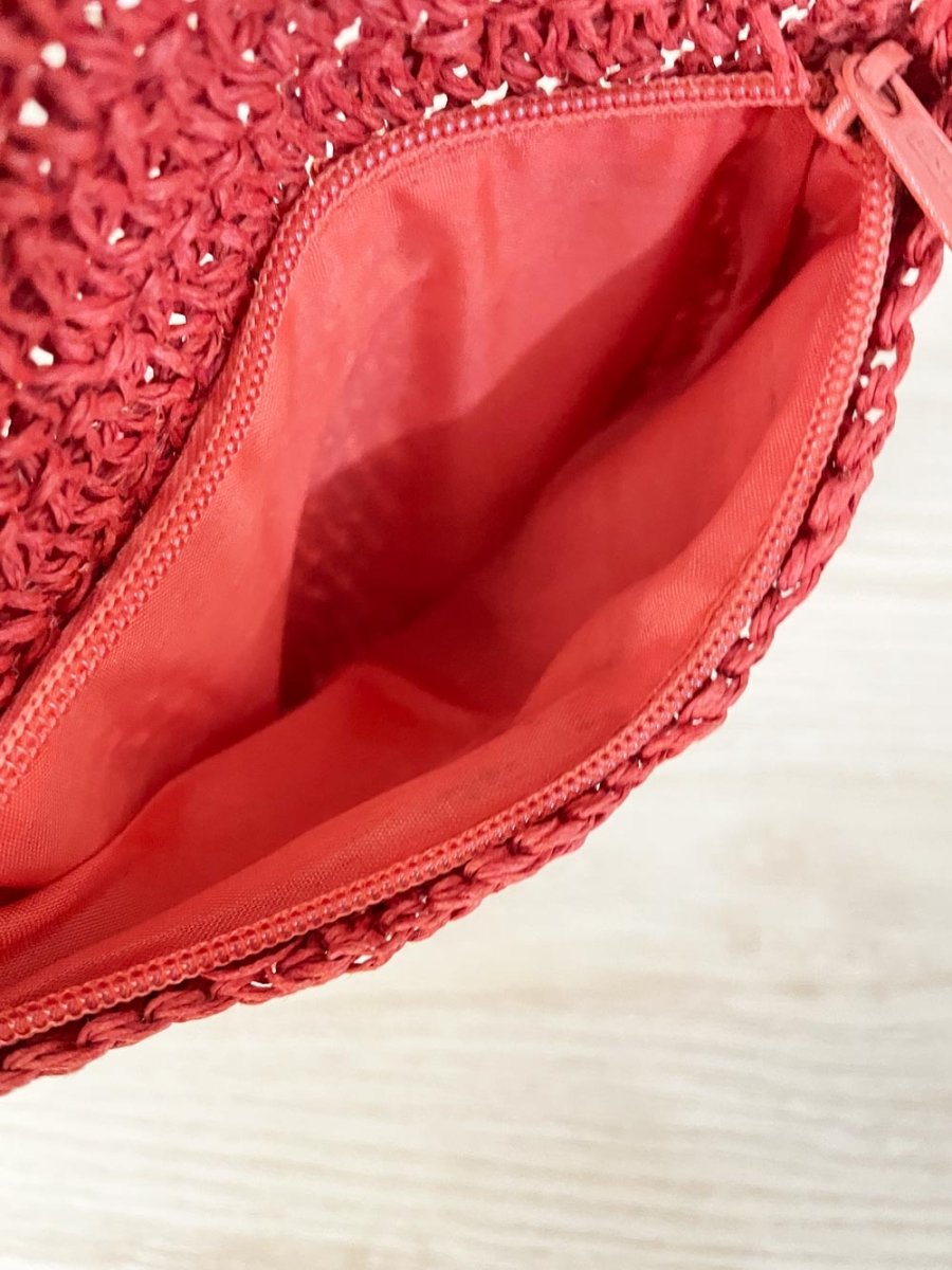 vintage straw crochet crossbody bag - good market thrift store