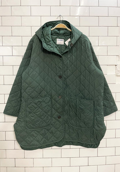 old navy diamond quilted hooded liner coat - good market thrift store