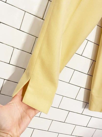 vintage apriori 100% wool slit hem high rise trouser | butter yellow - good market thrift store
