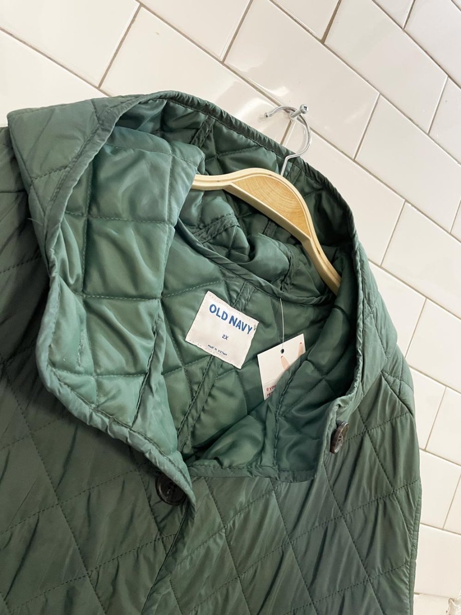 old navy diamond quilted hooded liner coat - good market thrift store