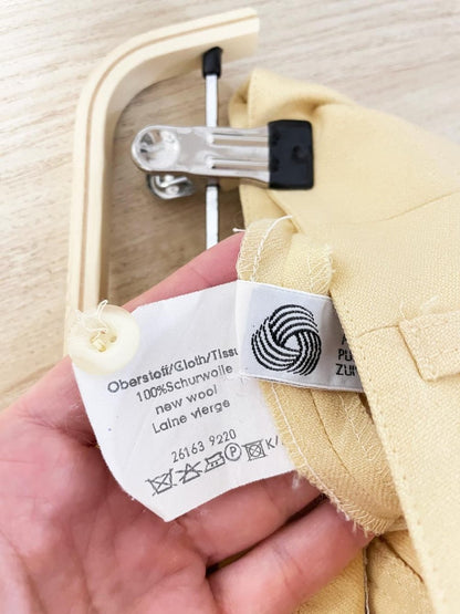 vintage apriori 100% wool slit hem high rise trouser | butter yellow - good market thrift store