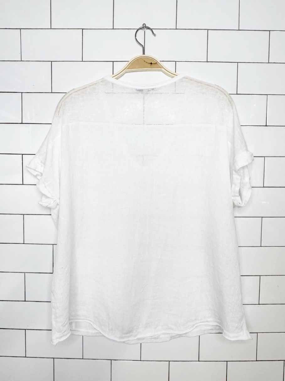 orange amore 100% linen knit combo oversized tee | made in Italy