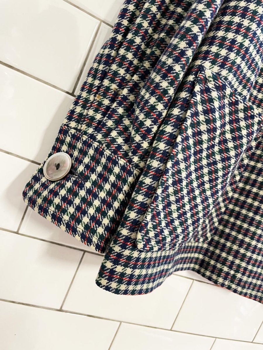 vintage 70s pendleton 100% wool pleated shoulder plaid shirt jacket - good market thrift store