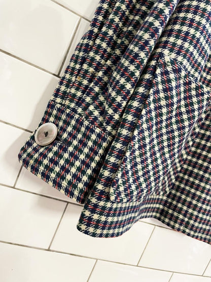 vintage 70s pendleton 100% wool pleated shoulder plaid shirt jacket - good market thrift store