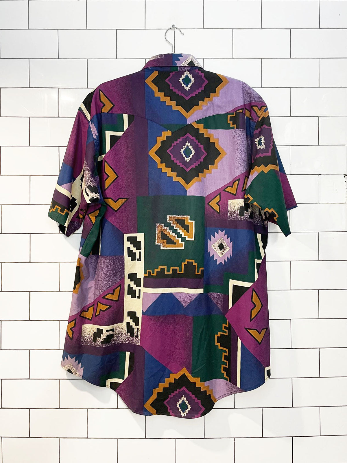 vintage outlaw western wear southwestern full button shirt