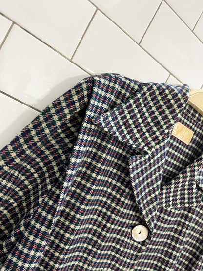 vintage 70s pendleton 100% wool pleated shoulder plaid shirt jacket - good market thrift store