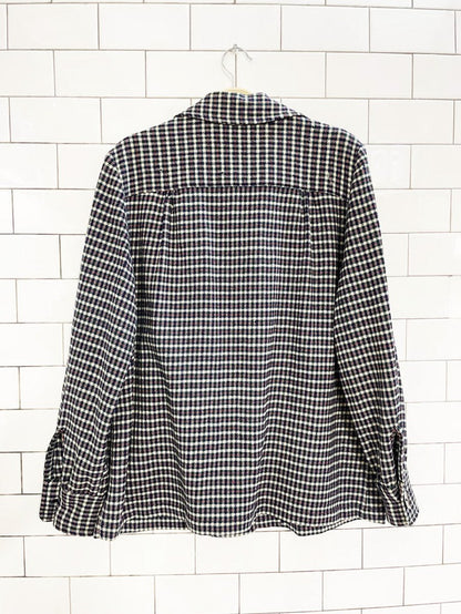 vintage 70s pendleton 100% wool pleated shoulder plaid shirt jacket - good market thrift store
