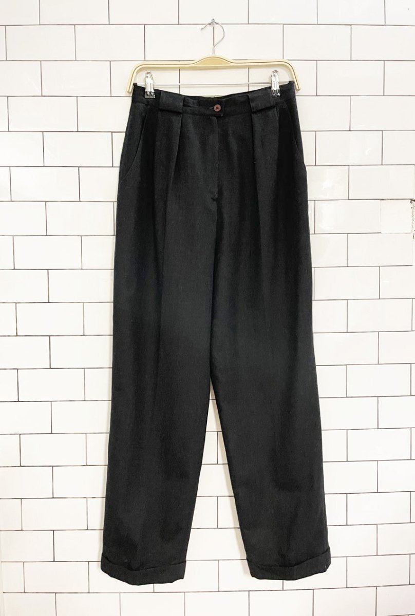 vintage 00s jones new york 100% wool pleated prohibition trouser - good market thrift store