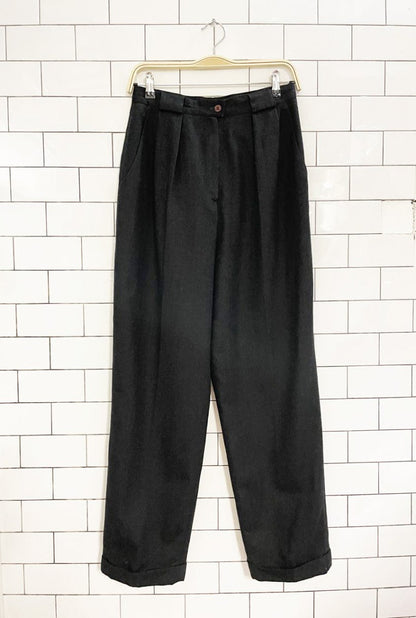 vintage 00s jones new york 100% wool pleated prohibition trouser - good market thrift store