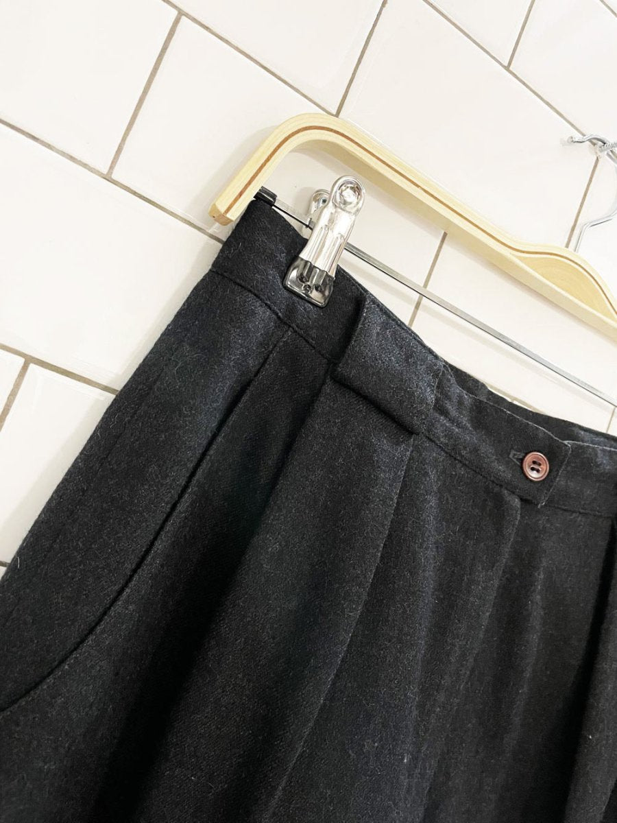 vintage 00s jones new york 100% wool pleated prohibition trouser - good market thrift store