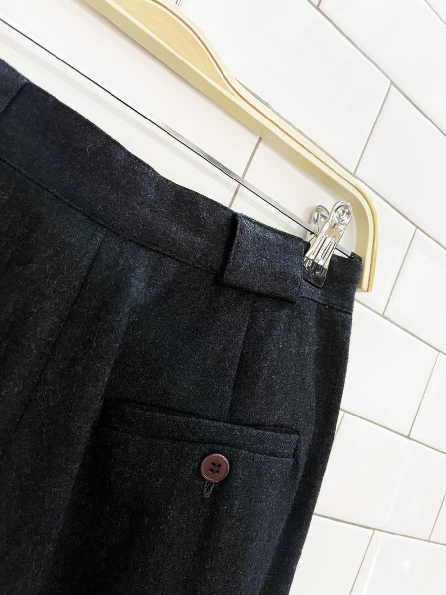 vintage 00s jones new york 100% wool pleated prohibition trouser - good market thrift store