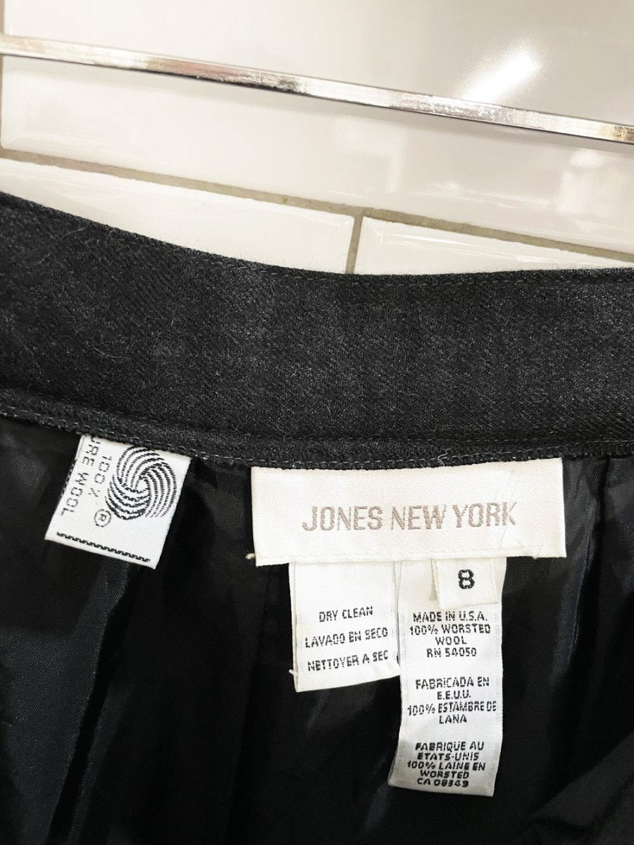 vintage 00s jones new york 100% wool pleated prohibition trouser - good market thrift store