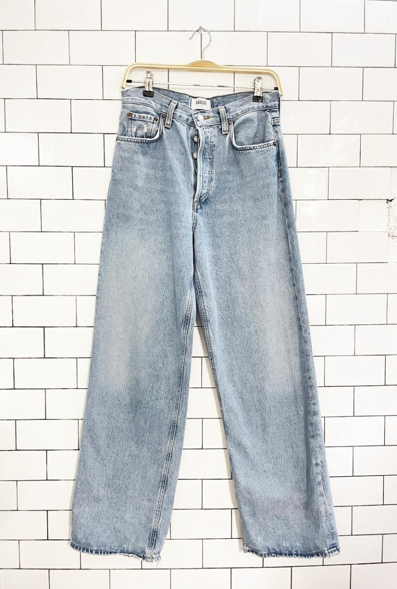 agolde low rise button fly baggy jeans - good market thrift store