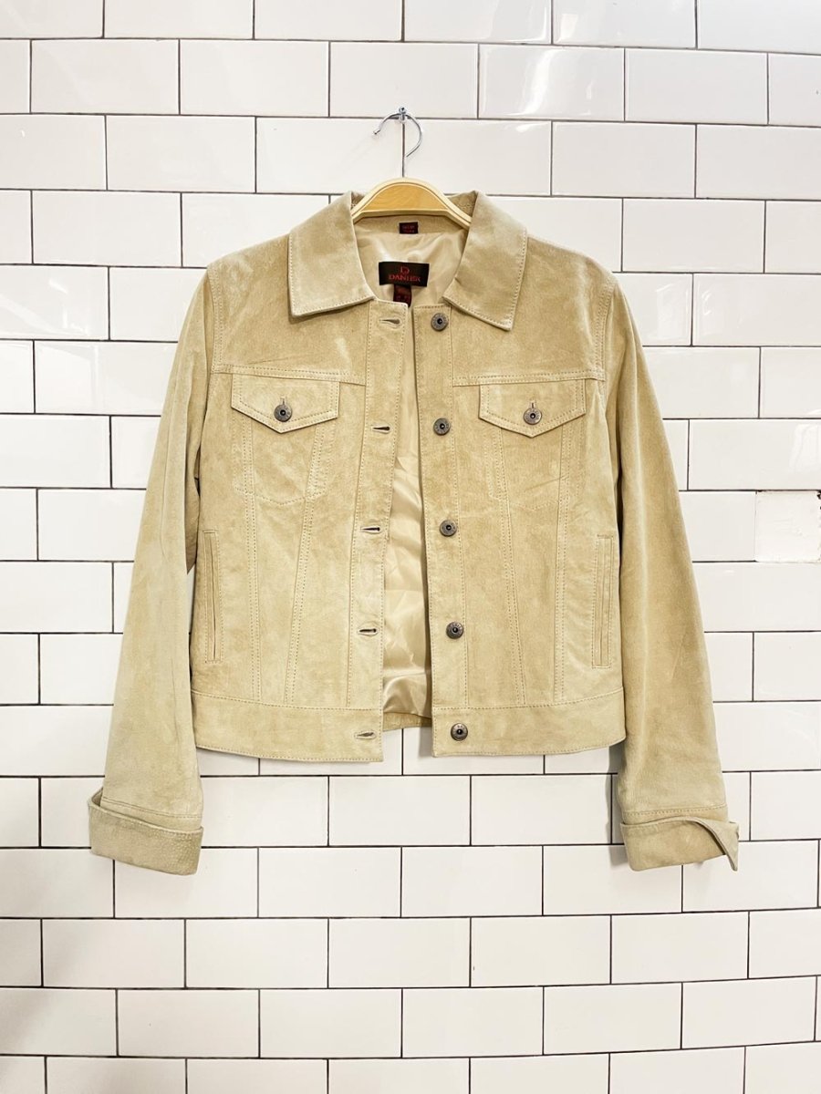 vintage 00s danier suede trucker jacket - good market thrift store