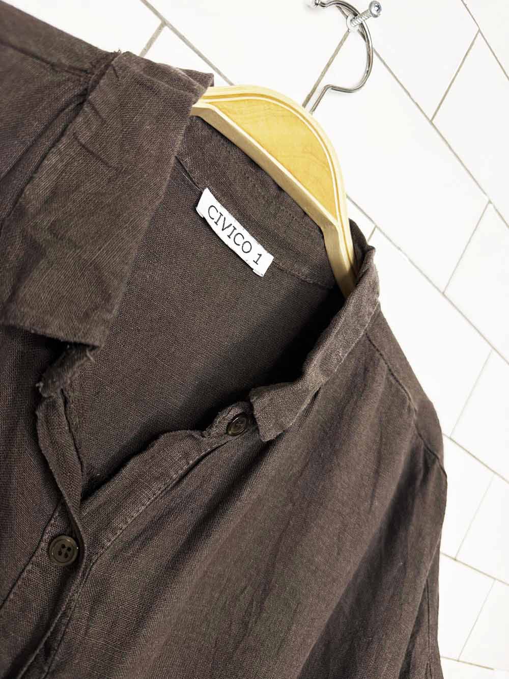 civico 1 100% linen oversized boxy shirt | made in Italy