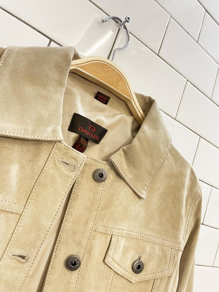 vintage 00s danier suede trucker jacket - good market thrift store