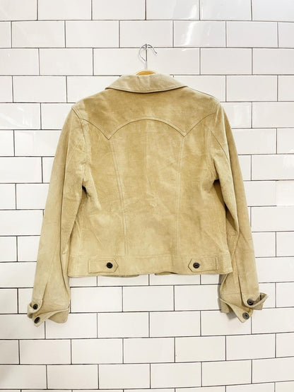 vintage 00s danier suede trucker jacket - good market thrift store