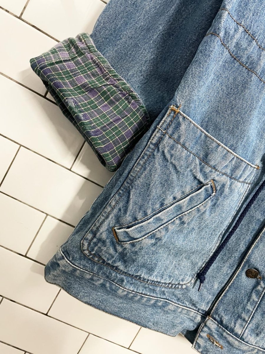 vintage 90s andy johns hooded denim jacket - good market thrift store