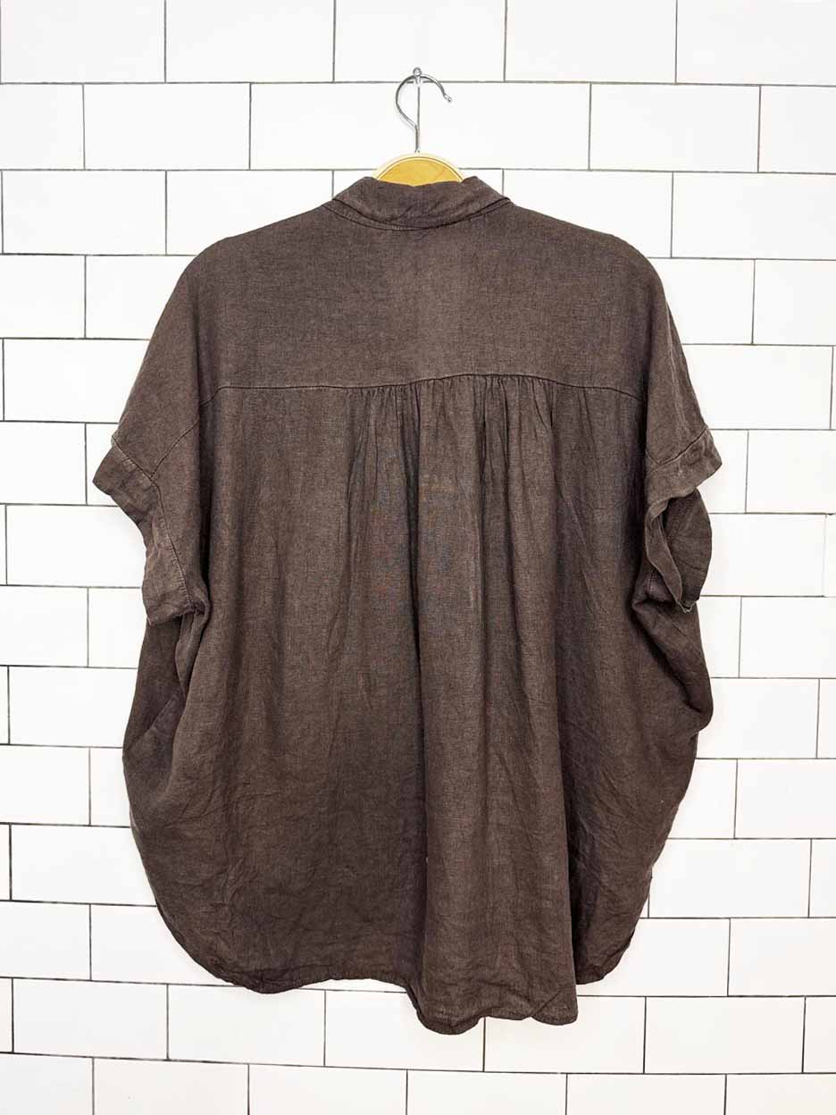 civico 1 100% linen oversized boxy shirt | made in Italy