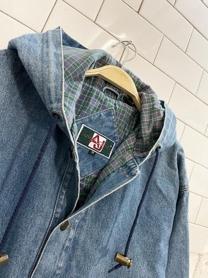 vintage 90s andy johns hooded denim jacket - good market thrift store