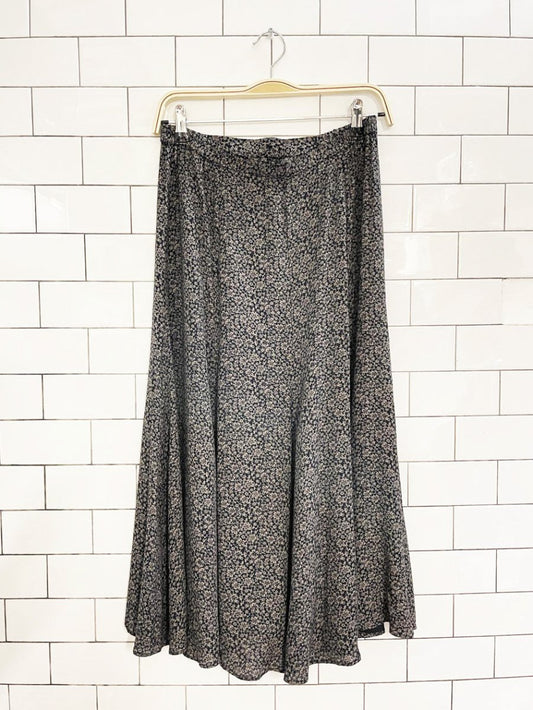 vintage 00s louben micro floral full twirl midi skirt | laura petites - good market thrift store