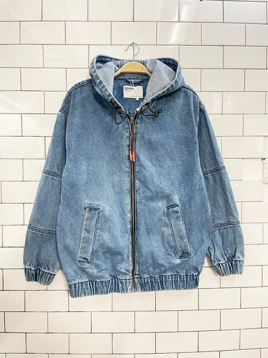 bershka oversized hooded denim jacket - good market thrift store