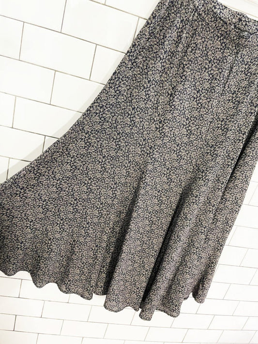 vintage 00s louben micro floral full twirl midi skirt | laura petites - good market thrift store
