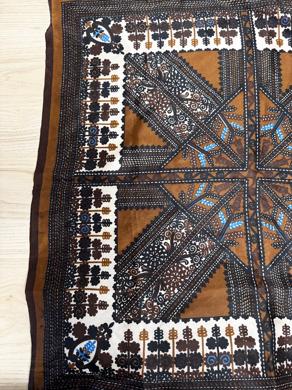 vintage vera satin poly square scarf | hand-rolled edge