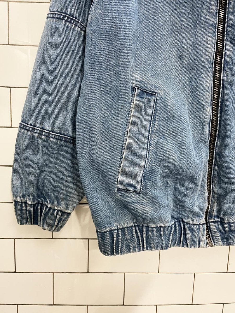 bershka oversized hooded denim jacket - good market thrift store