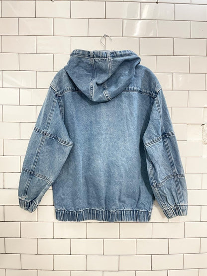 bershka oversized hooded denim jacket - good market thrift store