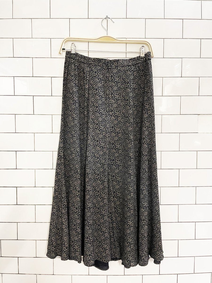 vintage 00s louben micro floral full twirl midi skirt | laura petites - good market thrift store