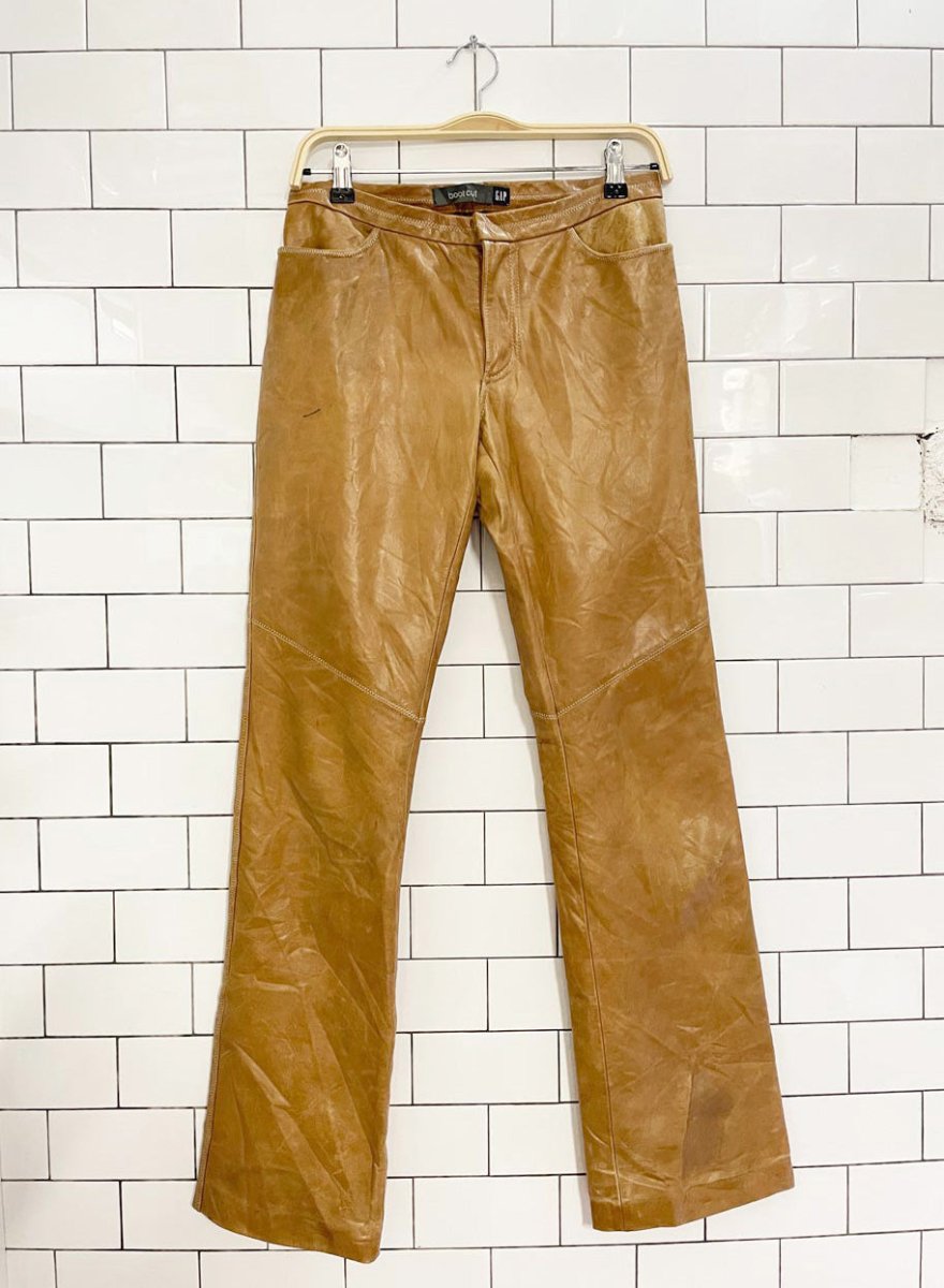y2k gap leather low rise bootcut western pants - good market thrift store